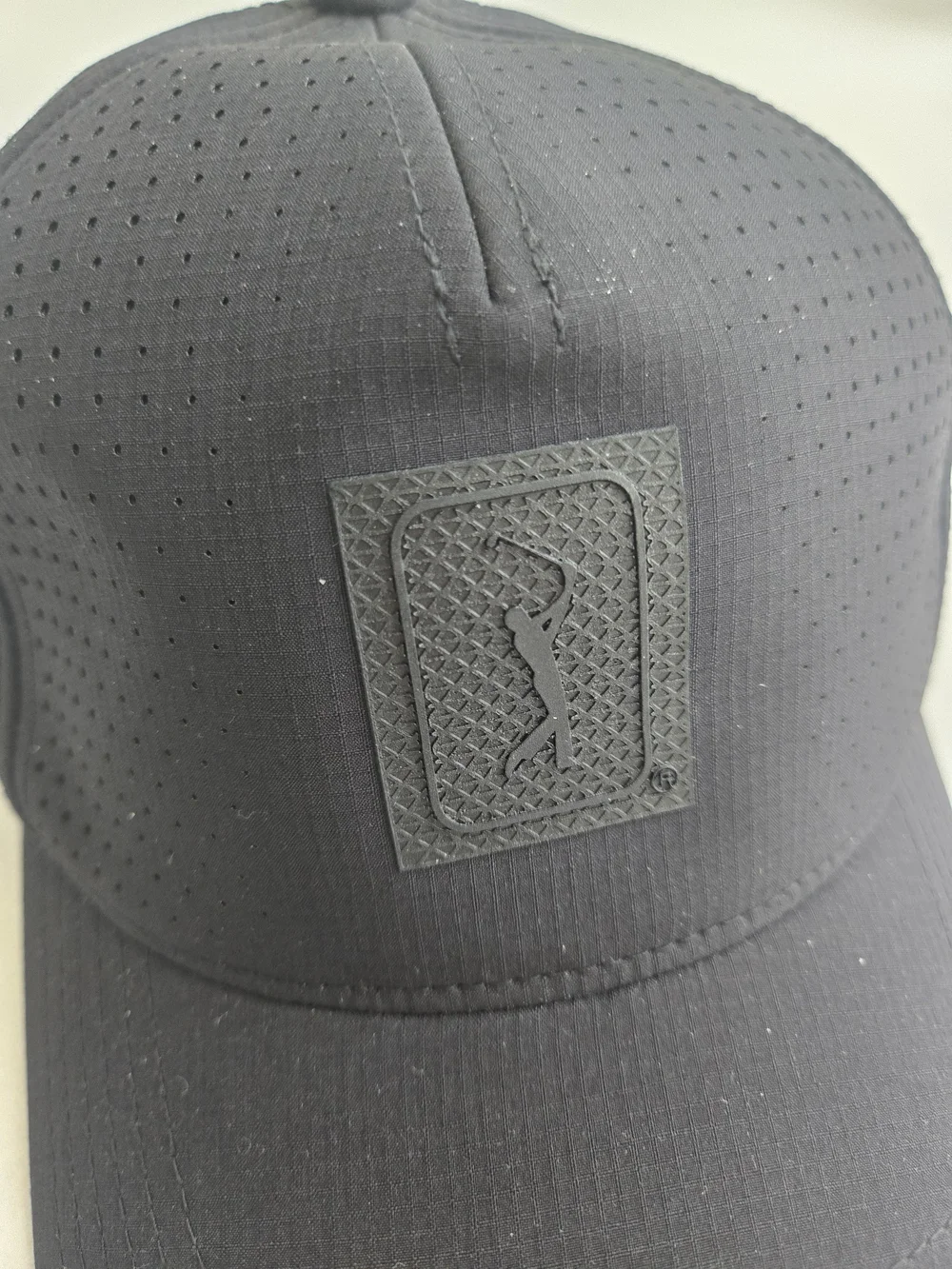 PGA Tour Ripstop Perforated Black Cap - NEW